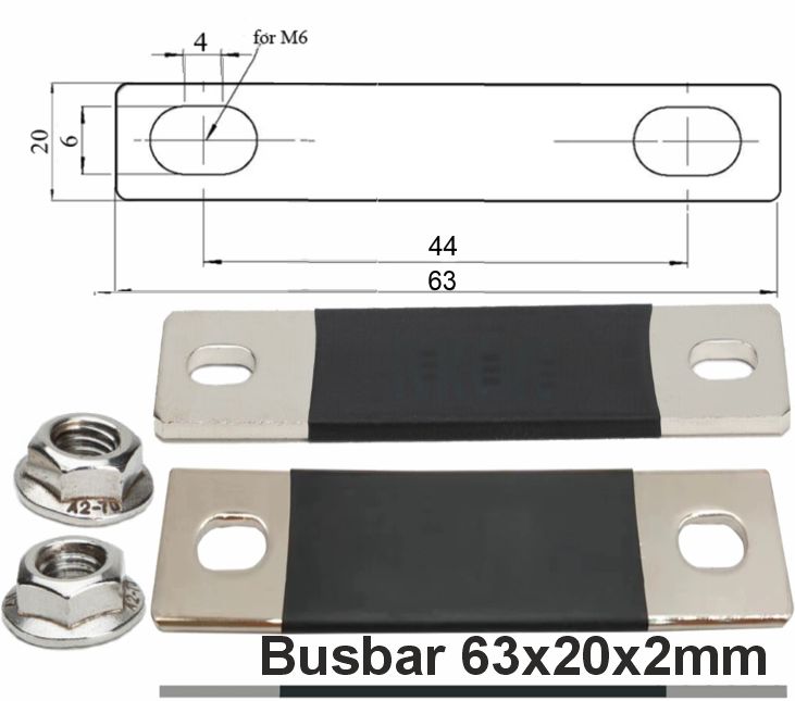 Busbar 63x20x2mm